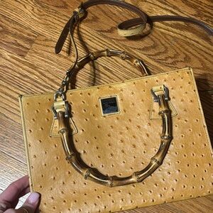 Dooney & Bourke Mustard Ostrich Leather Satchel